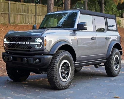 Grey Ford Bronco Car Paint By Numbers