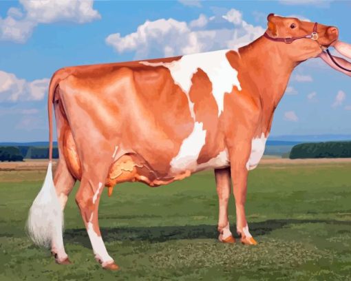 Guernsey Cow Painting By Number