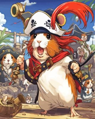 Guinea Pig Pirate Paint By Numbers