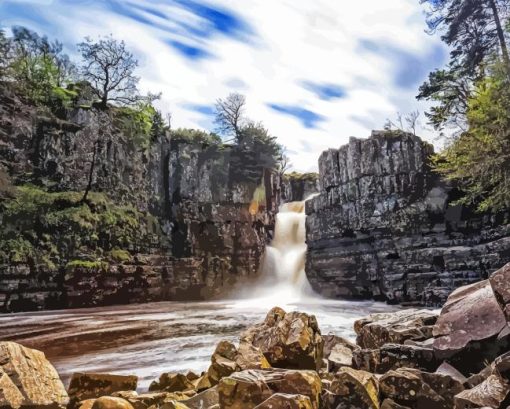 High Force Waterfall Paint By Numbers