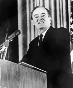 Black And White Hubert Humphrey Paint By Number