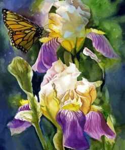 Irises And Butterflies Paint By Numbers