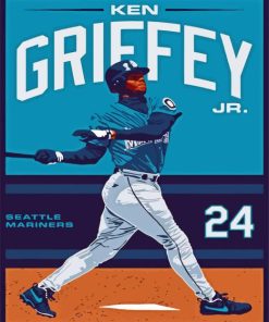 Ken Griffey Jr Baseball Poster Paint By Number