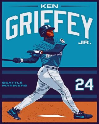 Ken Griffey Jr Baseball Poster Paint By Number