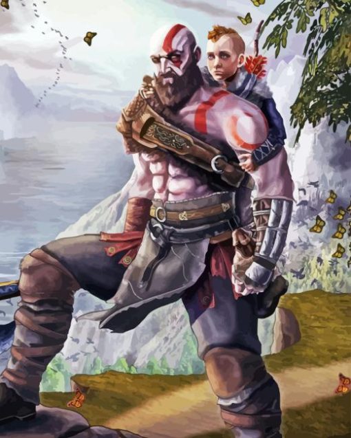 Kratos And Atreus God Of War Paint By Numbers