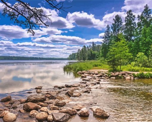 Lake Itasca In Minnesota Paint By Number