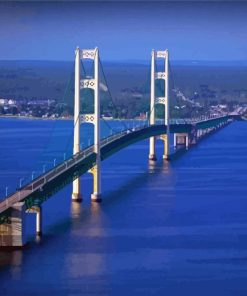 Michigan Mackinaw Mackinac Bridge Paint By Number