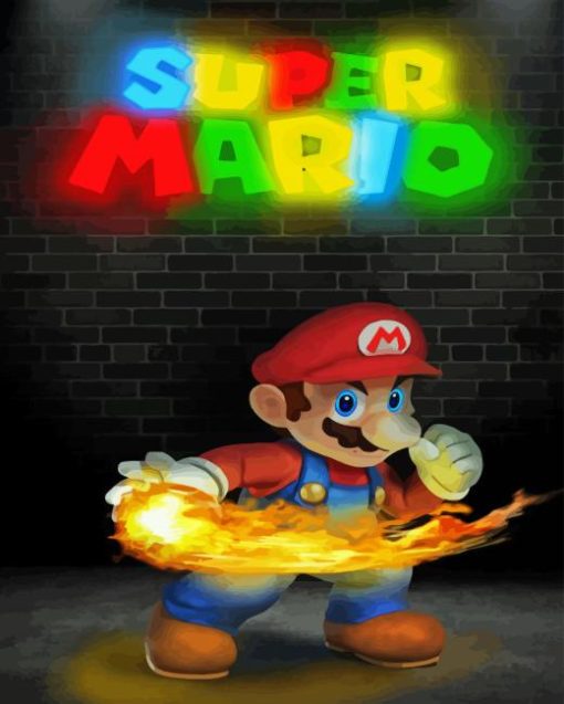 Mario Movie Poster Paint By Numbers