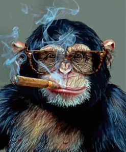 Monkey Smoking Cigar Paint By Numbers