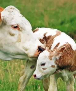 Mother And Baby Cow Paint By Numbers