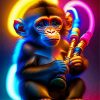 Neon Chimpanzee Paint By Number