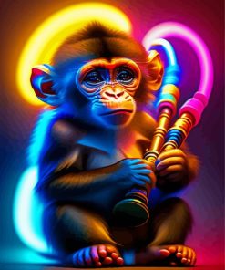 Neon Chimpanzee Paint By Number