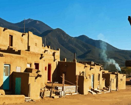 New Mexico Taos Pueblo Paint By Numbers