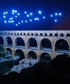 Nimes Pont Du Gard At Night Paint By Numbers