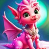 Pink Dragon Paint By Number