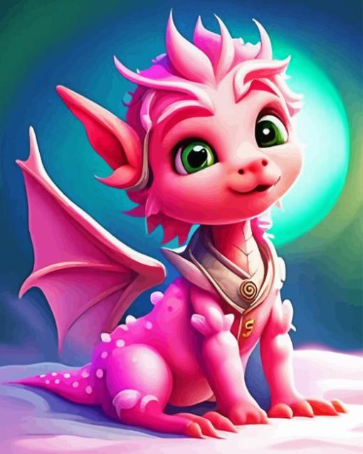 Pink Dragon Paint By Number