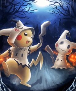 Pokemon And Mimikyu Paint By Numbers