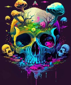 Psychedelic Skull Paint By Numbers