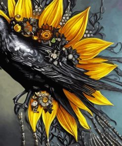 Raven Sunflower Paint By Numbers