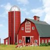 Red Barn With Silo Paint By Number