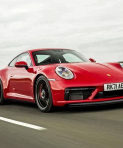 Red Porsche Car Paint By Number