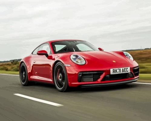 Red Porsche Car Paint By Number