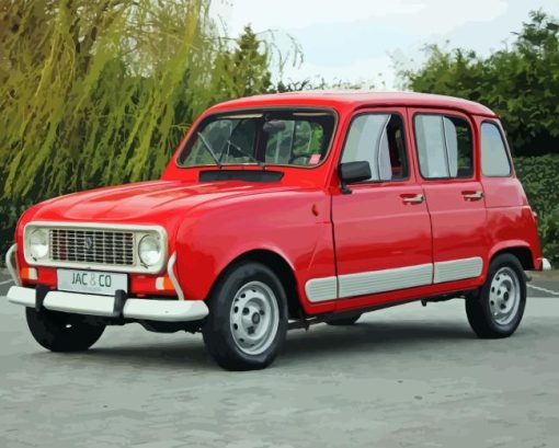 Red Renault 4 Paint By Numbers