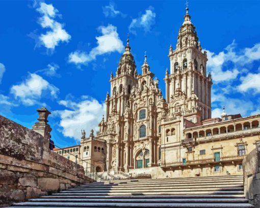 Santiago De Compostela Cathedral Paint By Numbers