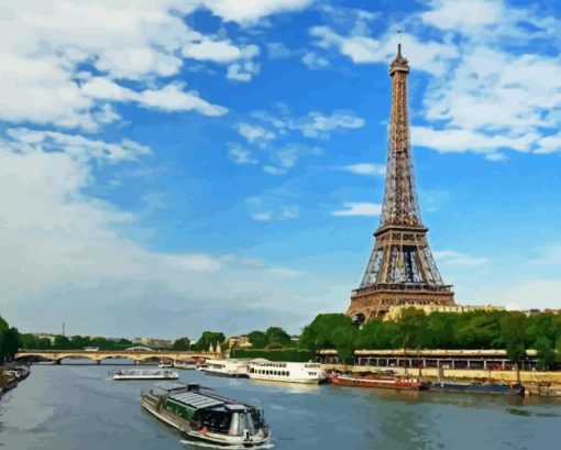 Seine River Eiffel Tower Paint By Numbers