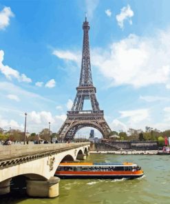 Seine River Eiffel Tower Paint By Number