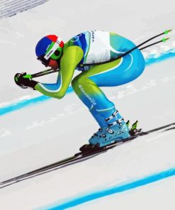 Ski Man Race Paint By Numbers