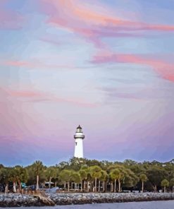 St Simons Island Lighthouse Paint By Number