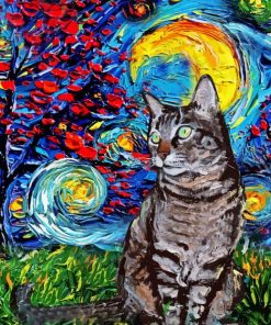 Starry Night Cat Paint By Number