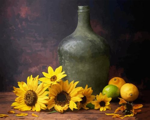 Autumn Sunflowers And Lemons Paint By Number