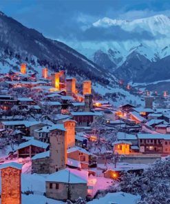 Svaneti Houses Paint By Number