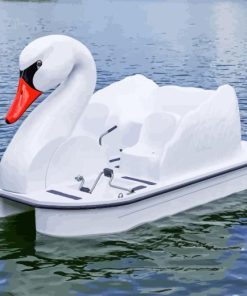 White Swan Boat Paint By Number