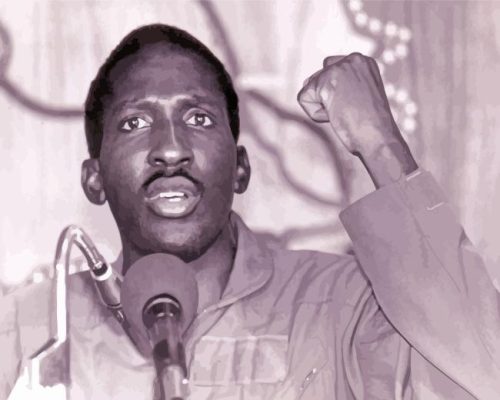 Black And White Thomas Sankara Paint By Numbers