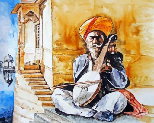 Abstract Traditional Indian Man Paint By Number