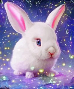 White Baby Bunny Paint By Number