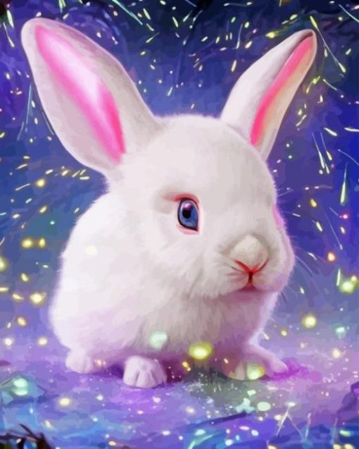 White Baby Bunny Paint By Number