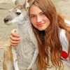 Woman Holding Kangaroos Paint By Numbers