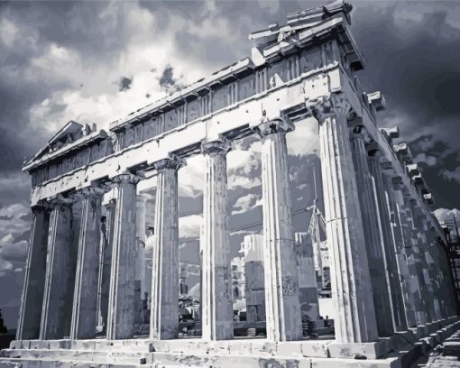 Black And White Acropolis Paint By Numbers