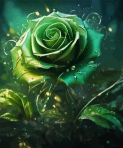 Aesthetic Green Rose Paint By Number