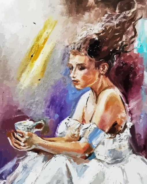 Ballerina In White Dress Paint By Numbers