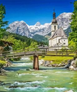 Bavarian Alps River Paint By Numbers