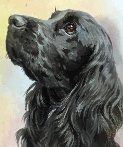 Black English Spaniel Head Paint By Numbers