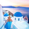 Blondy Girl In Santorini Island Paint By Number