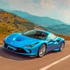 Blue Ferrari F8 Car Paint By Number