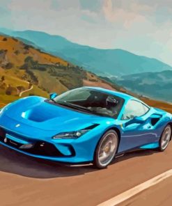 Blue Ferrari F8 Car Paint By Number