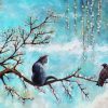 Cat And Crow On Tree Paint By Numbers